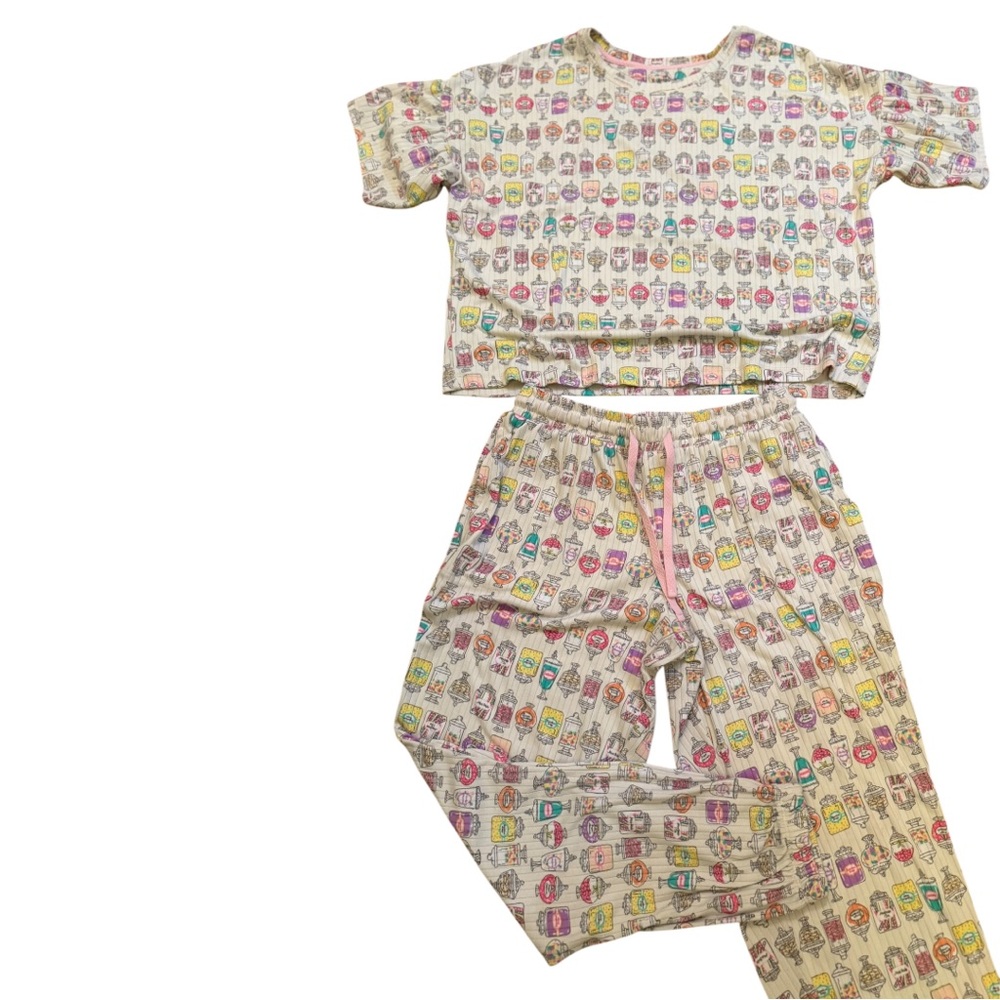 Cuddl Duds Multicolor Cream Candy Jar Pajama Set - Picture 2 of 6